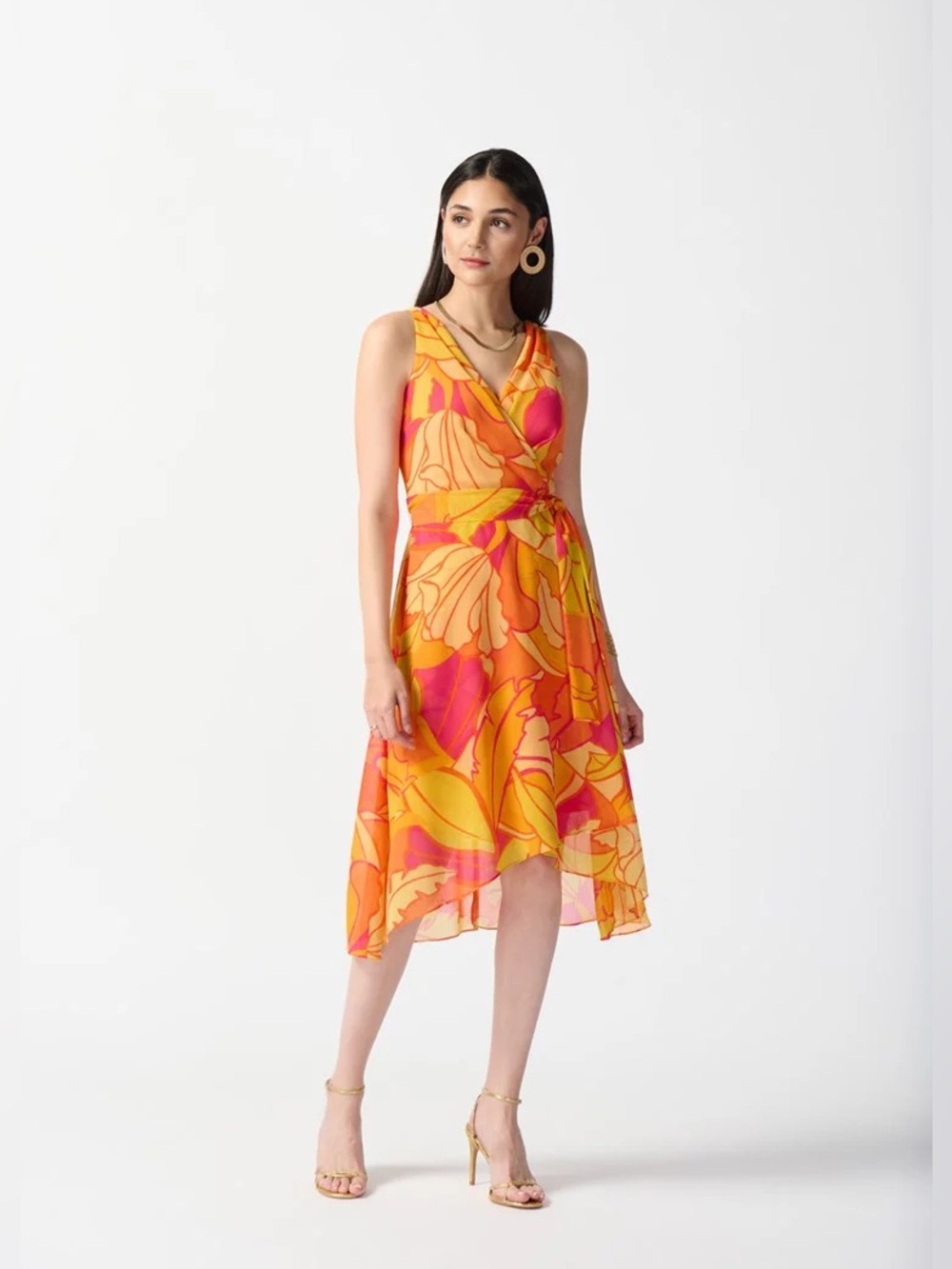 Joseph Ribkoff - Chiffon Tropical Print Fit and Flare Dress women’s size 10